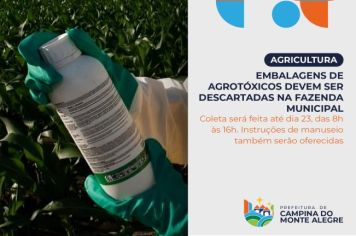 Recebimento de embalagens de agrotóxicos para o descarte correto