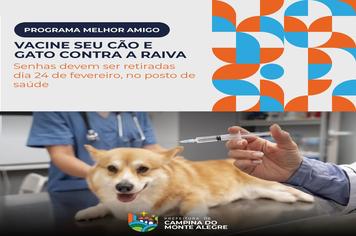 Senhas para vacinação contra raiva para pets poderão ser retiradas a partir do dia 24