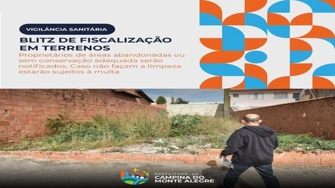 Vigilância Sanitária fará blitz de fiscalização da limpeza de terrenos na próxima semana